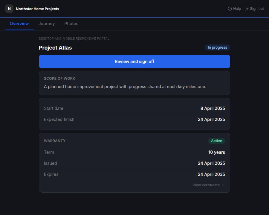 Connect customer portal overview using fictional demonstration data