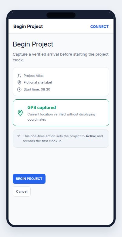 Connect GPS start view using fictional demonstration data without coordinates
